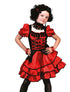 Costume Bambina Can Can Rosso Saloon Far West Tg 5/7A