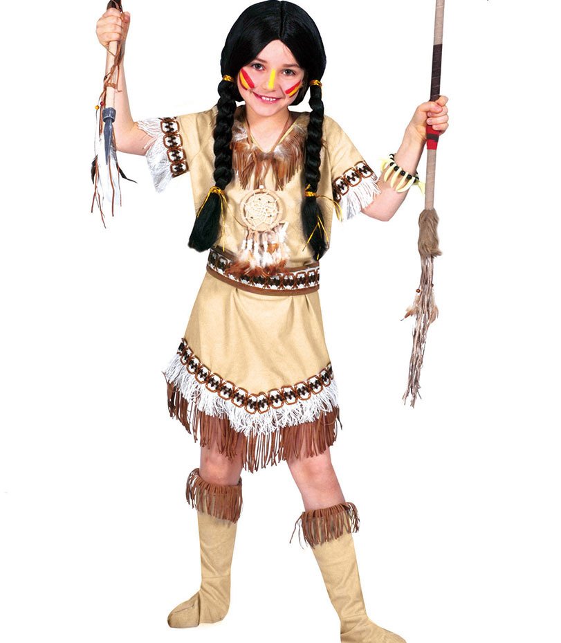 Costume Bambina Indiana Pocahontas Tg 5-15 anni