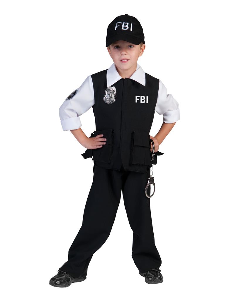 Costume Bambino Ragazzo Poliziotto FBI Tg 5/14A