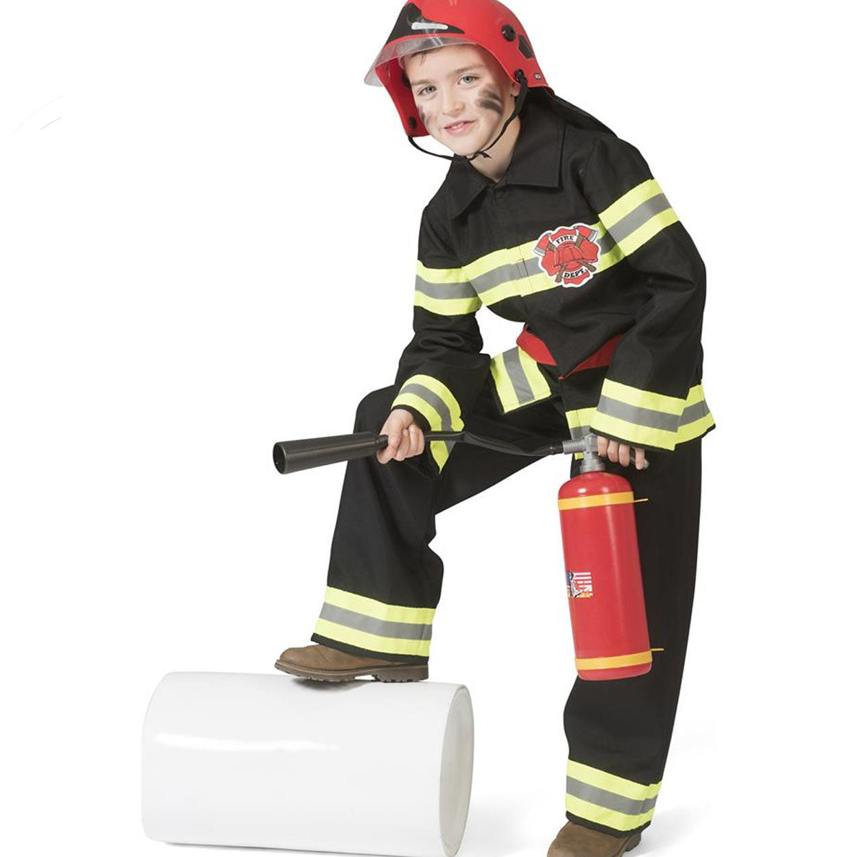 Costume Bambino Pompiere Vigile del Fuoco Lusso Tg 5/14A