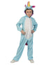 Costume Bambina Unicorno Azzurro Tuta Kigurumi Tg 9/14A