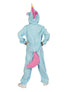 Costume Bambina Unicorno Azzurro Tuta Kigurumi Tg 9/14A