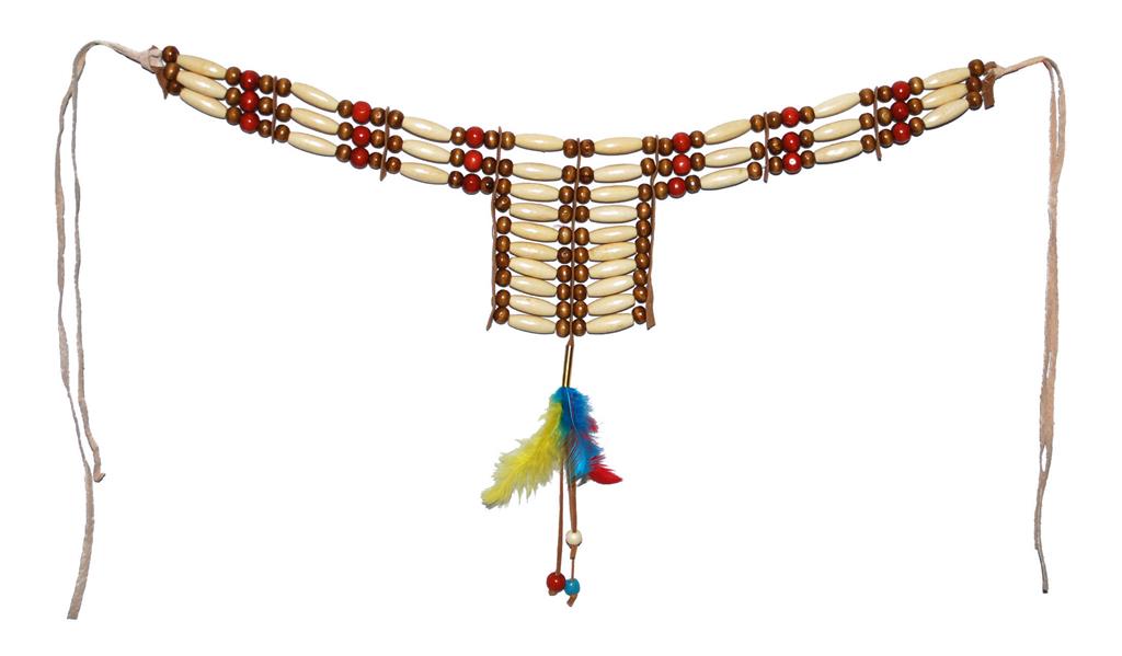 Travestimento Indiano Indiana collana girocollo con pendente amuleto guerriero