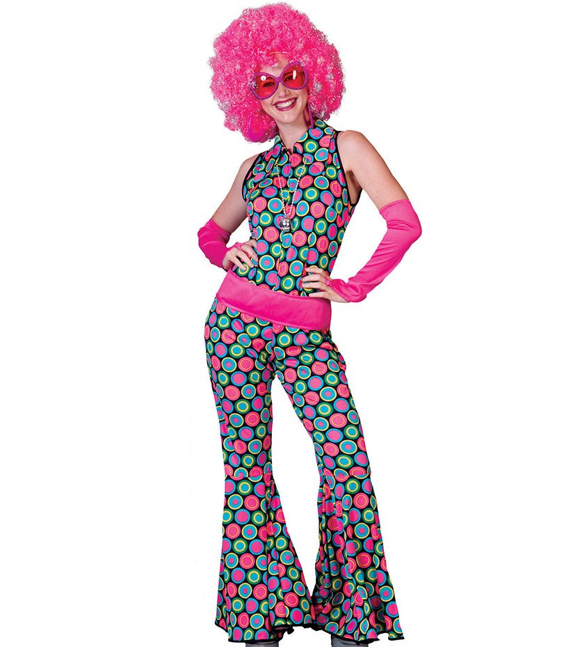 Costume Donna Disco Hippie Tg 36/46