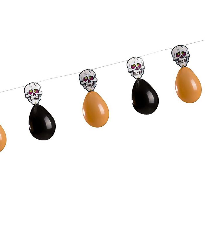 Festone Party Halloween Teschio con palloncini