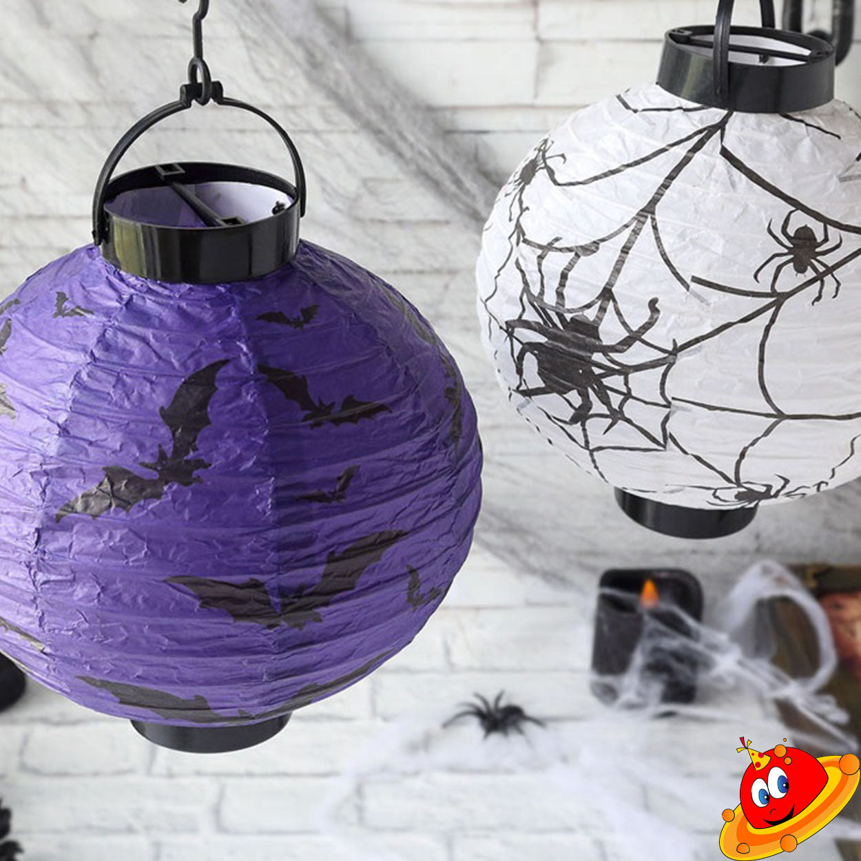 Decorazione Party Horror Halloween Lanterna Pipistrello Ragno
