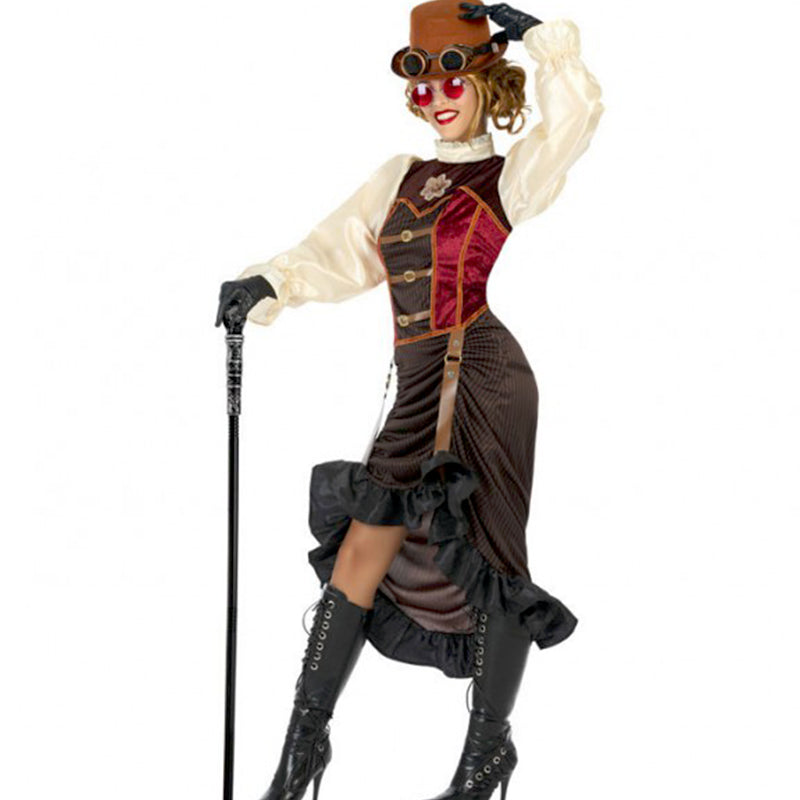 Costume Donna Steampunk Gotico Medievale Tg 36/46