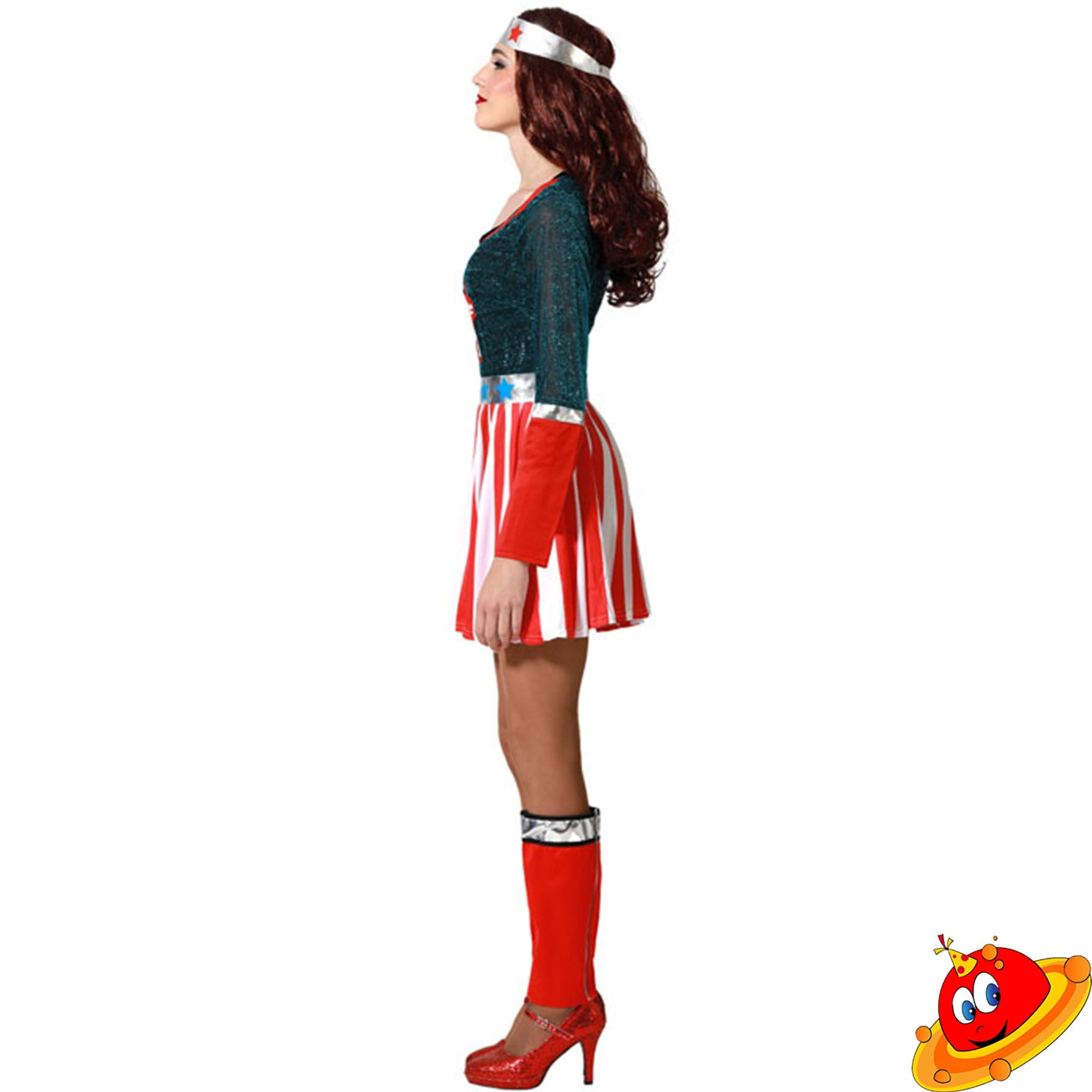 Costume Donna Amazzone Capitana America Super Girl 36/46