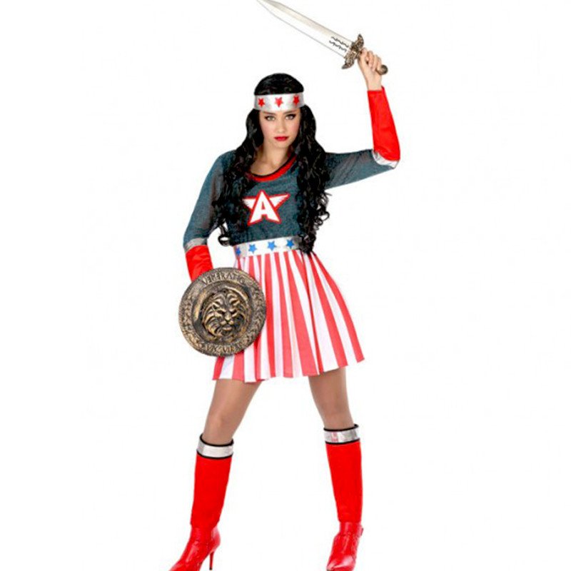 Costume Carnevale Supereroe Capitan America donna