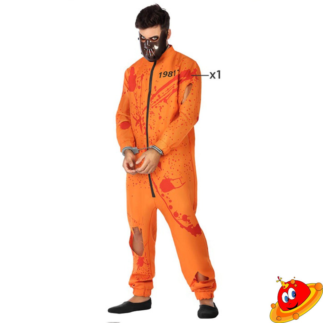 Costume Carnevale Halloween carcerato uomo
