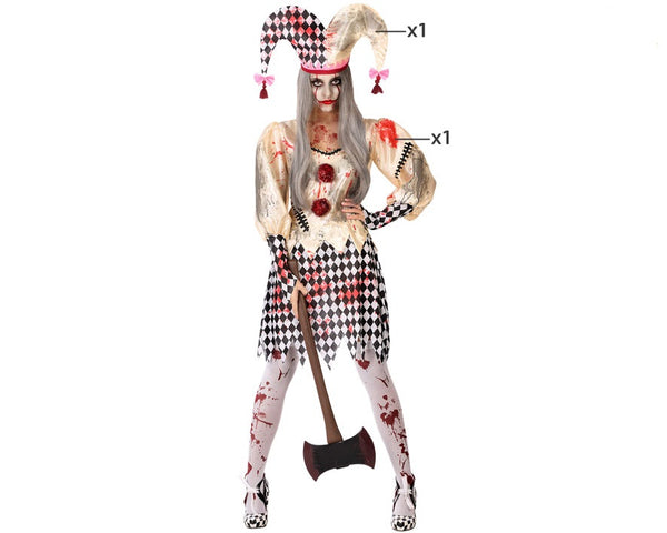 Costume Donna Zombie Arlecchino Tg 36a38