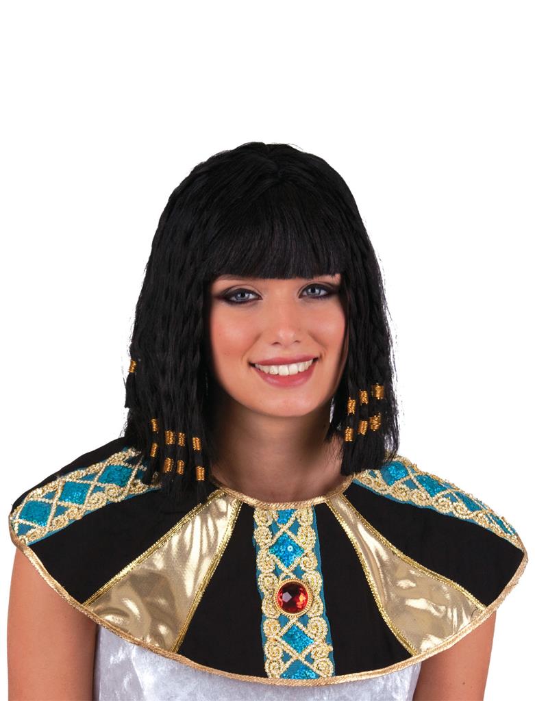 Parrucca nera con treccine Cleopatra Imperatrice