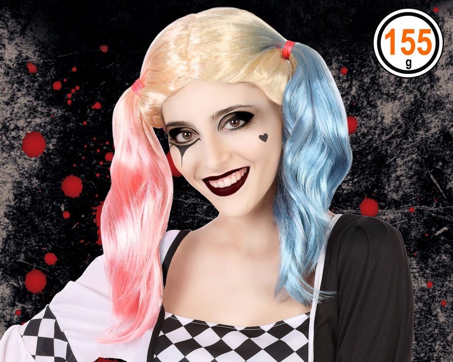 Parrucca con codini Harley Quinn