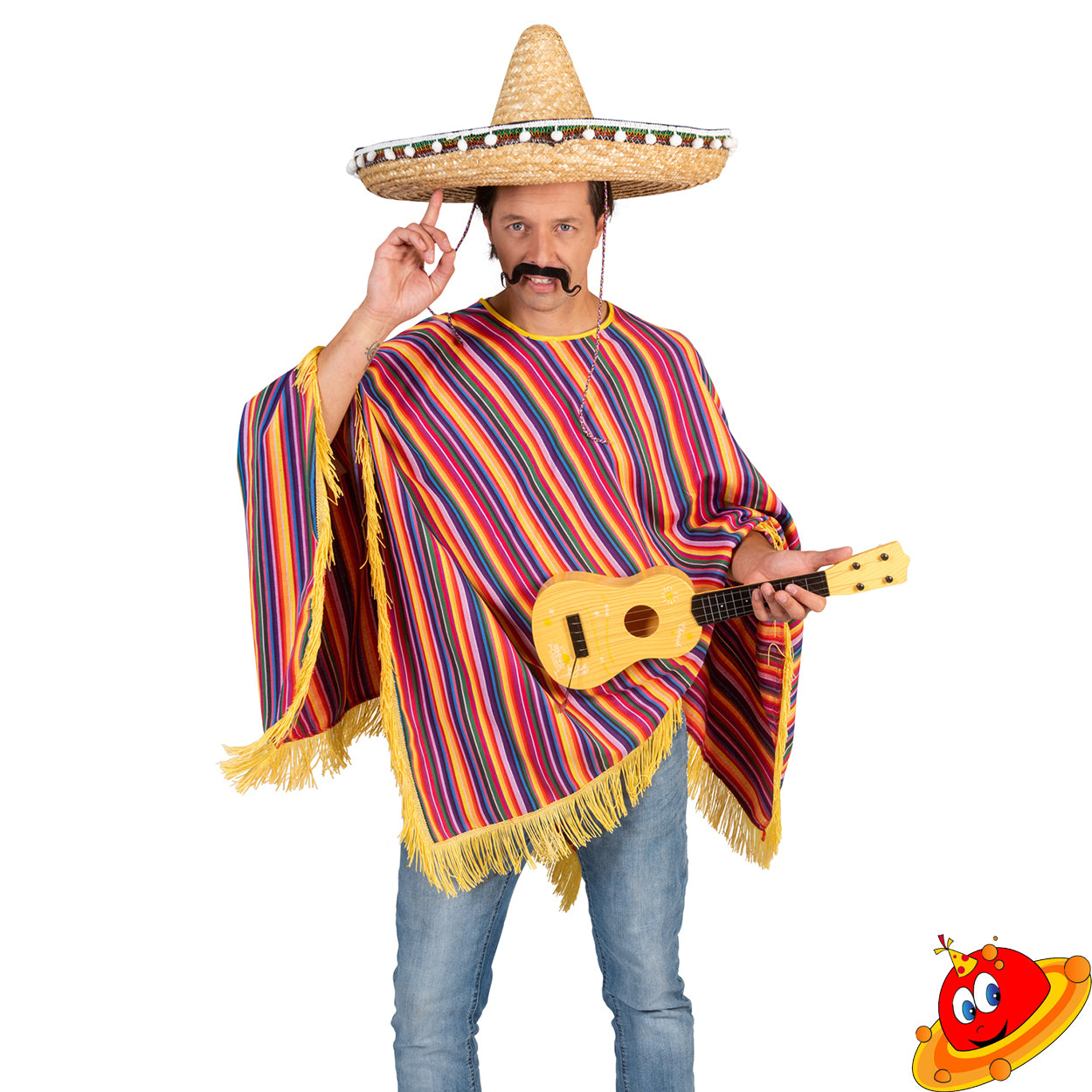 Costume Uomo Poncho Messicano Tequila Sunrise