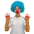 Guanti cm 50 Clown Giocoliere Mimo senza dita in cotone a righe