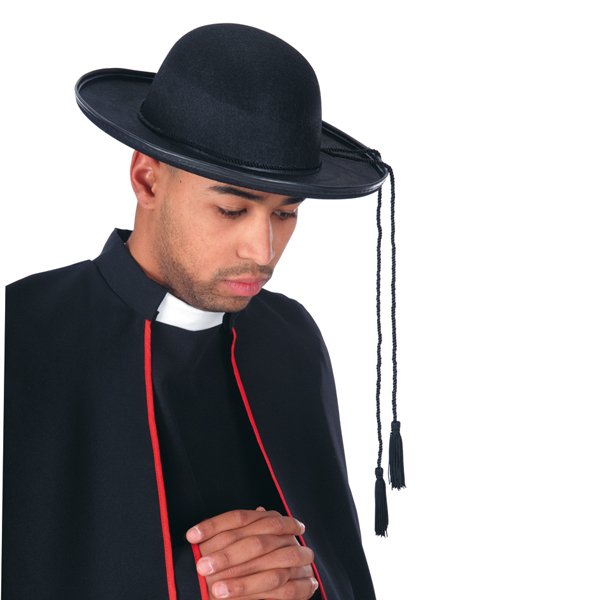 Cappello nero Prete Vescovo Parroco