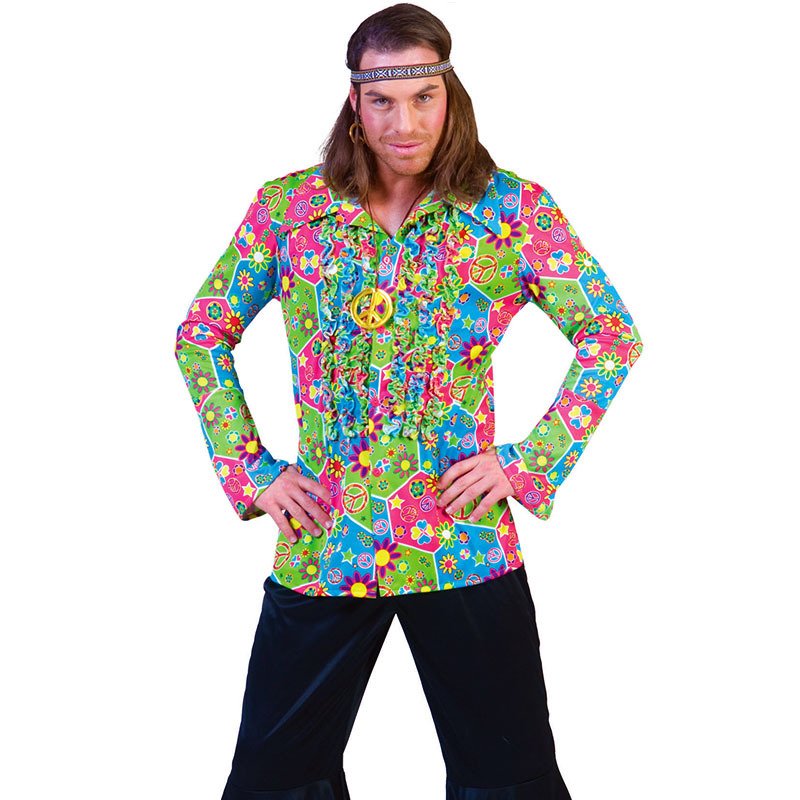 Costume Camicia Uomo Hippie Anni 60 Tg 48/50
