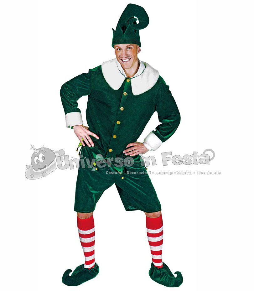 Costume Uomo Elfo Aiutante di Babbo Natale Tg 48/56