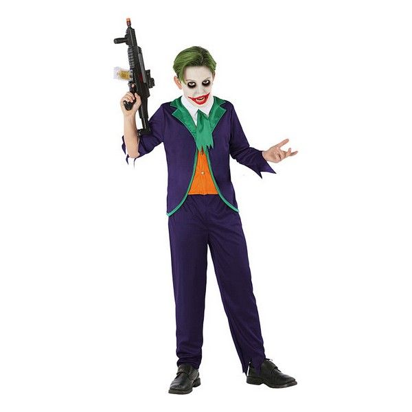 Costume Carnevale Halloween Joker Viola Gangster Bambino