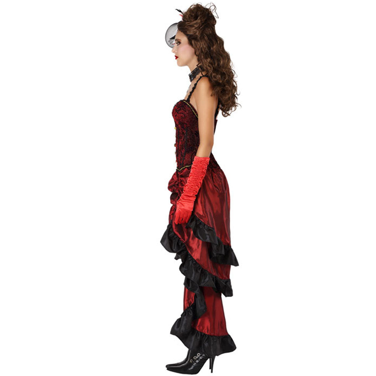 Costume Donna Burlesque Can Can Rosso Tg 36/46