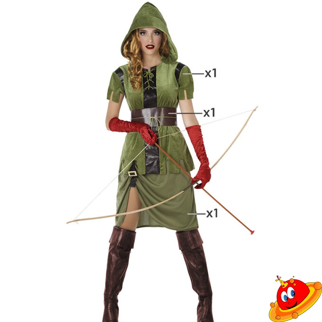 Costume Donna Arciere Robin Hood Tg 36a46