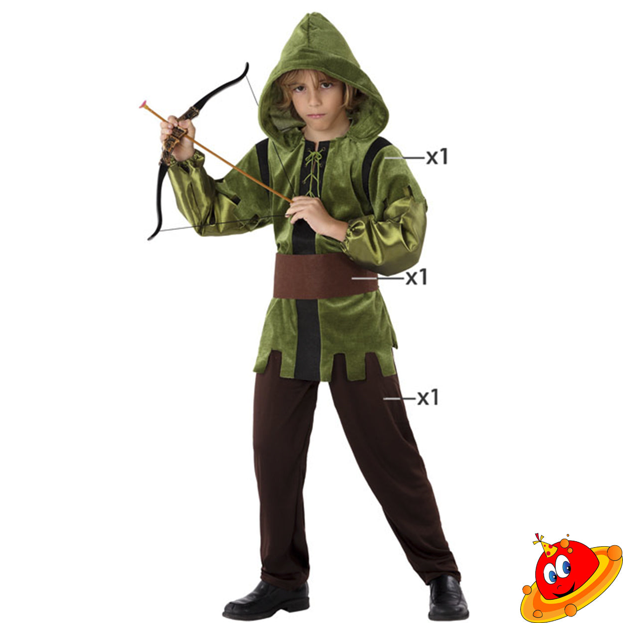 Costume Arciere Robin Hood Tg 3/12A