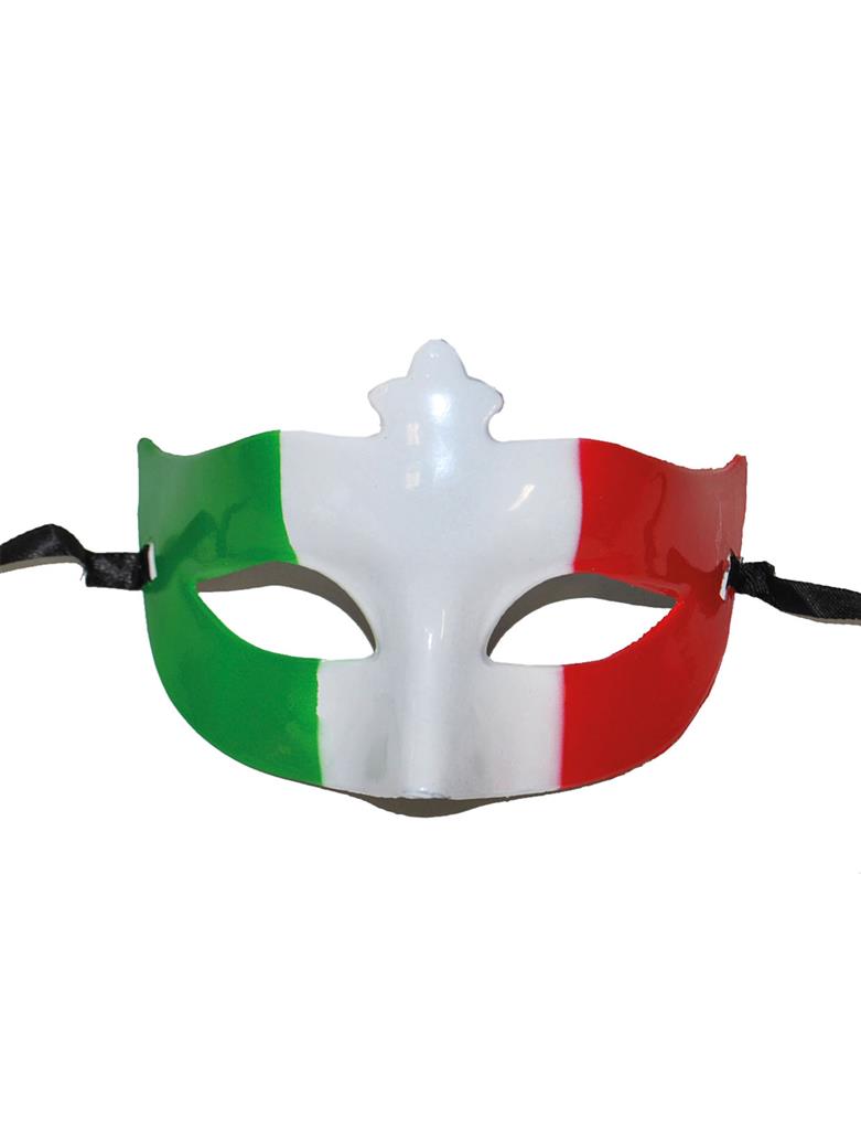 Maschera veneziana occhi di gatta tricolore gadget tifosi Italia