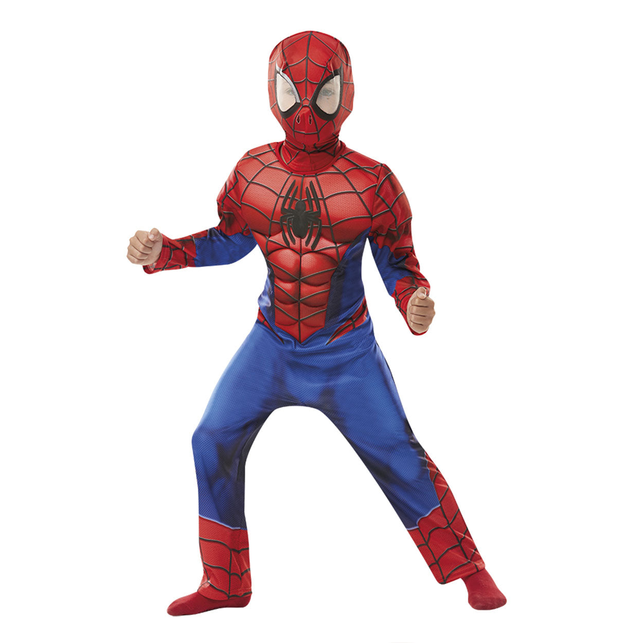Costume Bambino Spiderman Lusso con muscoli Tg 3/8A