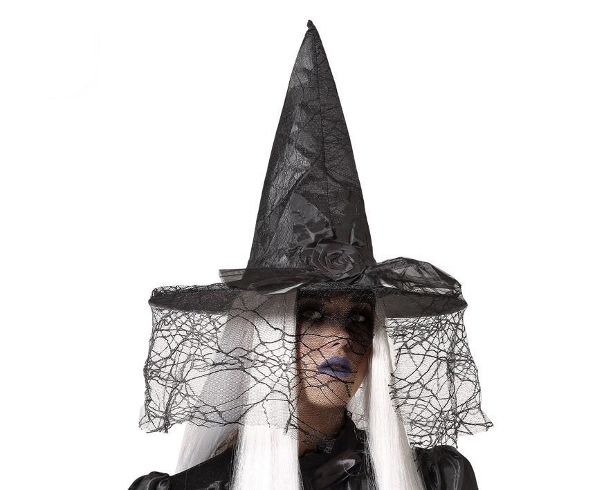 Travestimento Horror Halloween Cappello Strega Vedova