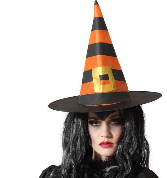 Travestimento Horror Halloween Cappello Strega a righe Donna