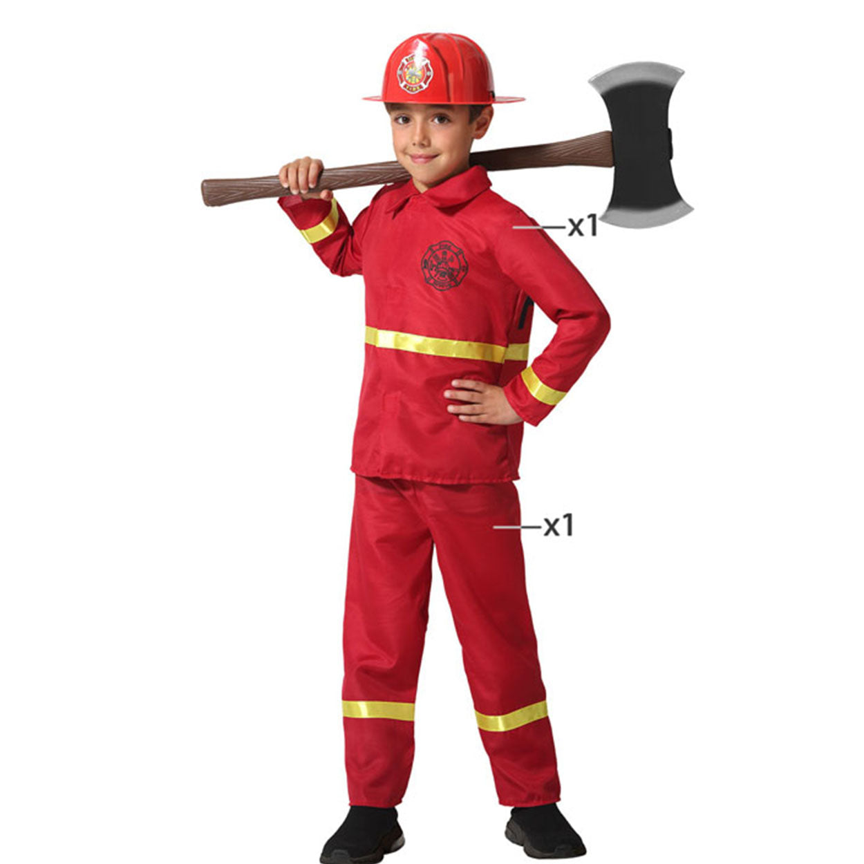 Costume Bambino Pompiere Vigile del Fuoco Tg 7/9A