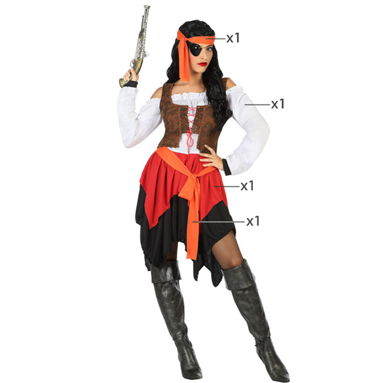 Costume Donna Bucaniere Pirata Tg 36/46