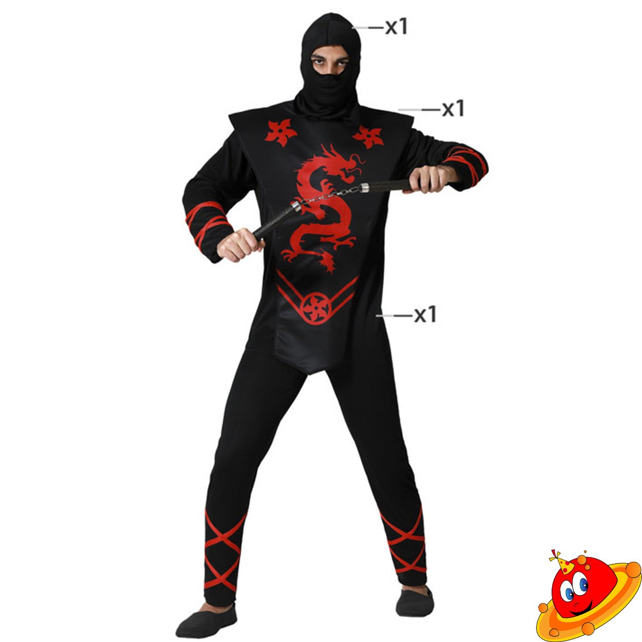 Costume Samurai Ninja uomo