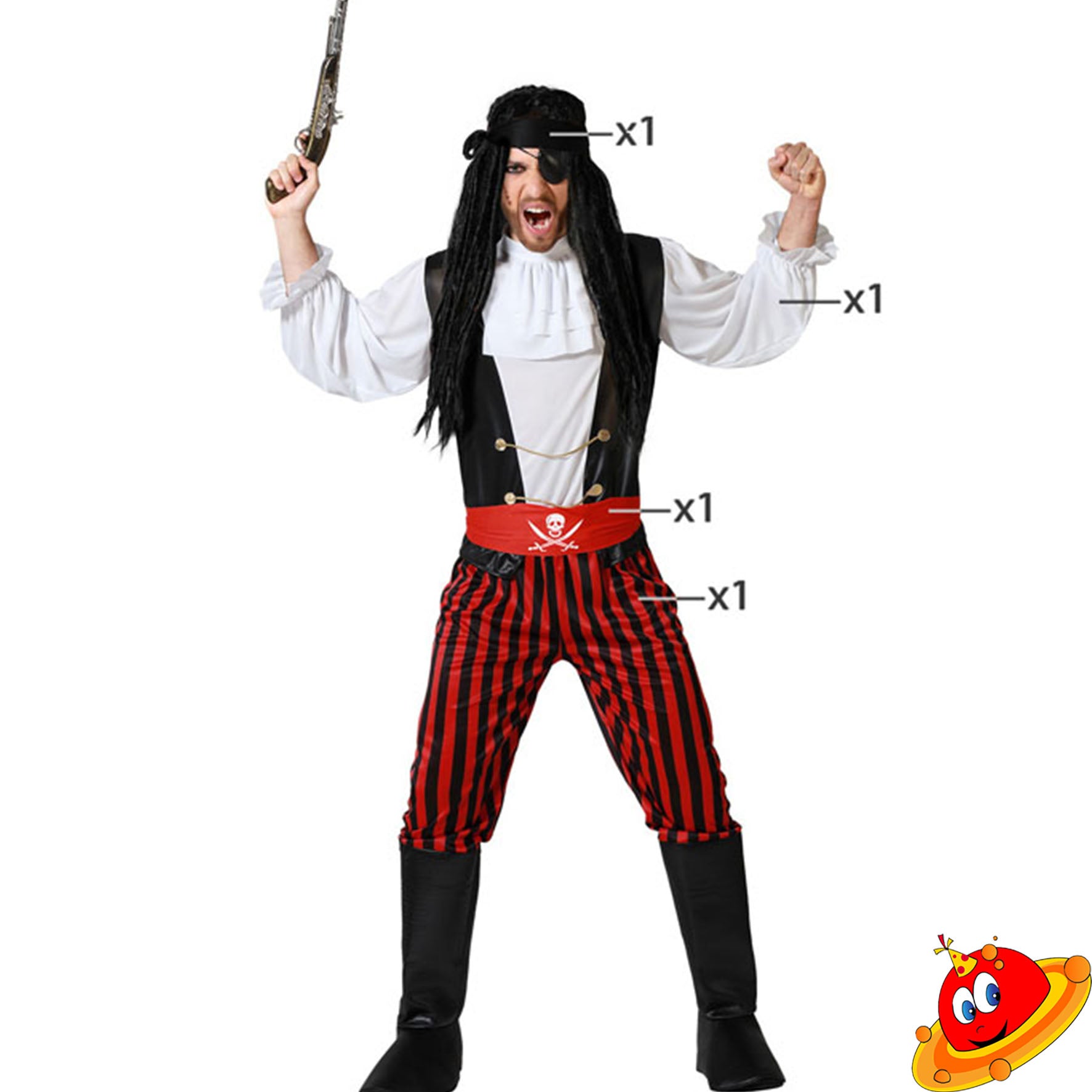 Costume Uomo Bucaniere Pirata Classic Tg 48/50