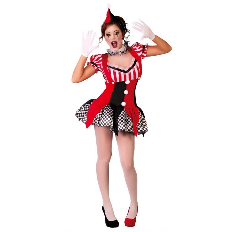 Costume Carnevale Donna Clown Joker Tg 40a42