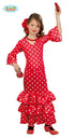 Costume Bambina Flamenco Spagnola Gitana RossaTg 5/7A