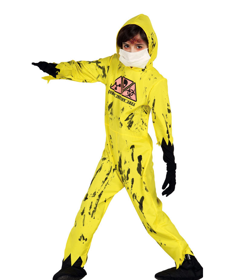 Costume zombie bambino tuta gialla  Tg 3/9A