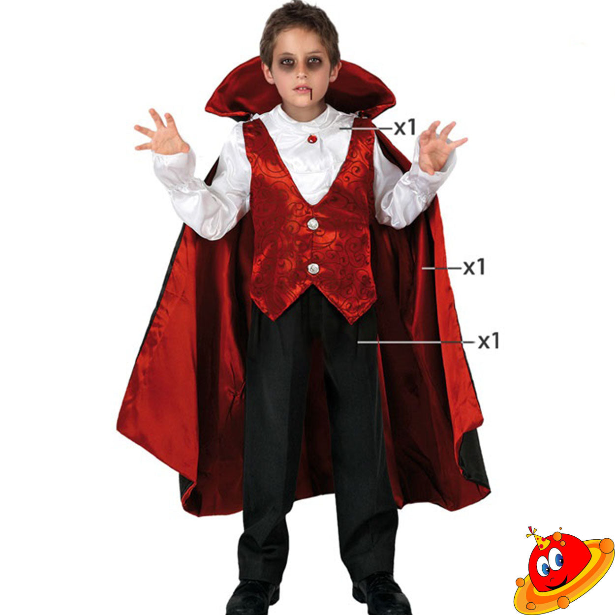 Costume Carnevale Halloween Vampiro Milord Bambino