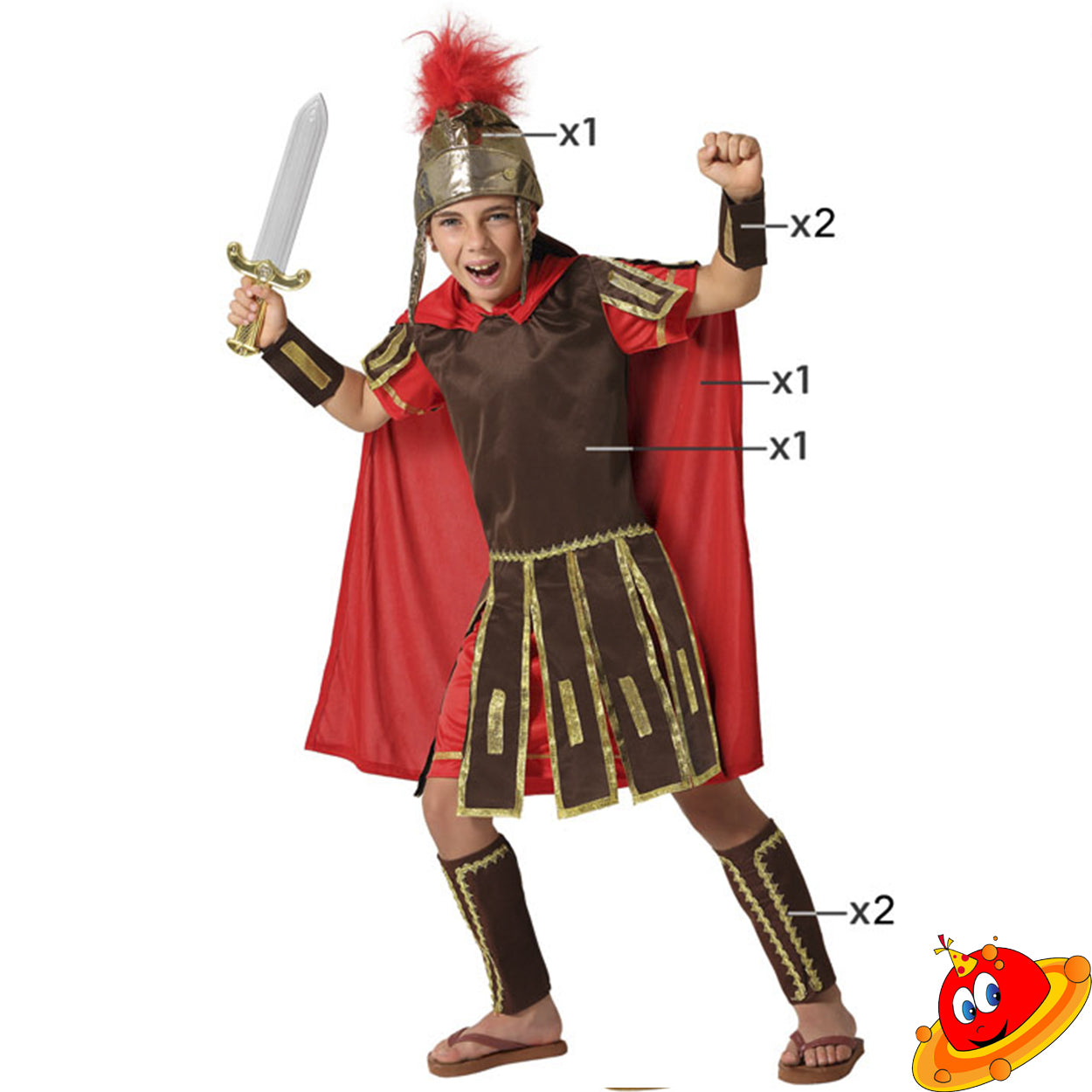 Costume Bambino Gladiatore Legionario Romano Tg 5/9A