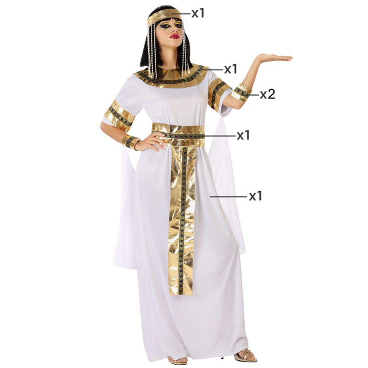 Costume Donna Egiziana Cleopatra Imperatrice Tg  40/46