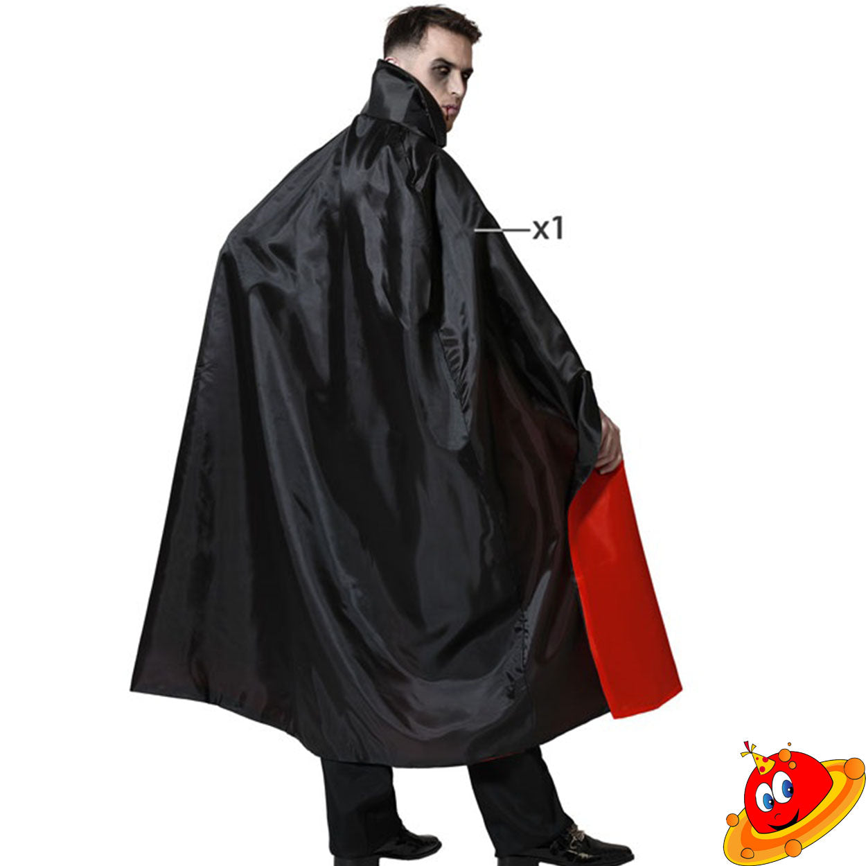 Cappa Con Collare Mantello Vampiro Nero Lungo 54 Pollici, Con Collare Elegante - Costume Halloween Adulto, Perfetto Per Feste A Tema Scream Machine Cappa Con Collare Mantello Vampiro Nero Lungo 54 Pollici, Con Collare Elegante - Costume Halloween Adulto, Perfetto Per Feste A Tema Scream Machine