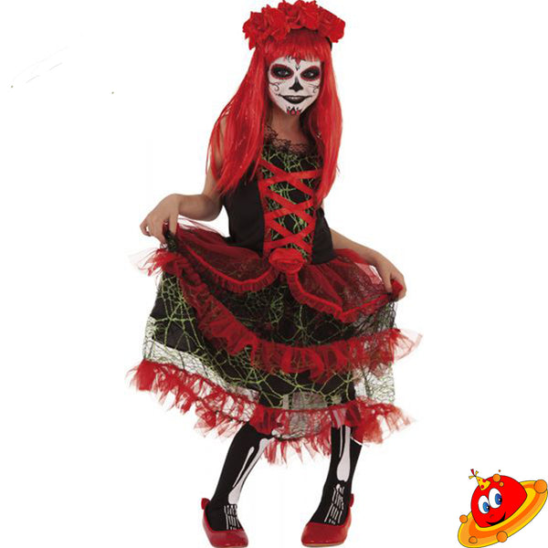 Costume Halloween Scheletro Katrina Giorno dei Morti Bambina| Universo in Festa – Universo In Festa