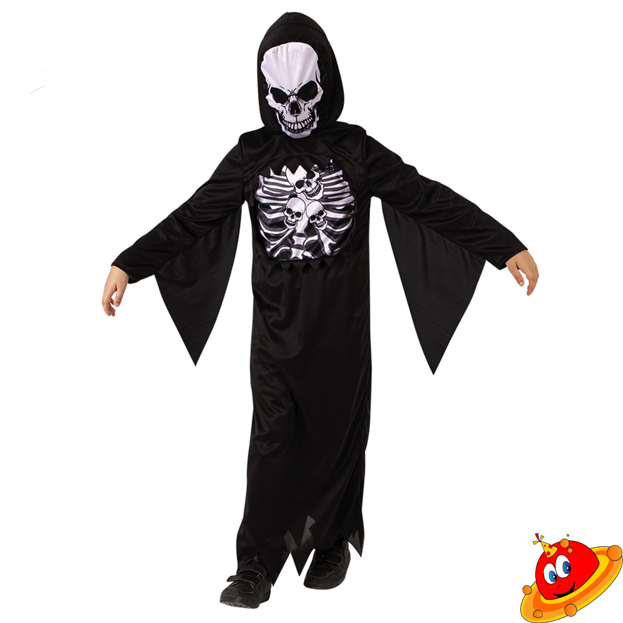 Carnevale Costume Halloween Scheletro morte nera Bambino