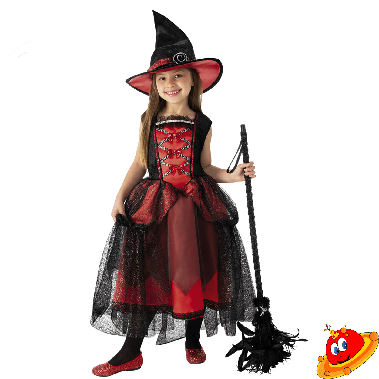 Costume Halloween Strega Rossa Chic Bambina