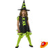 Costume Halloween Strega alla moda Verde Bambina