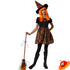 Costume Halloween Strega Glamour Arancione Bambina