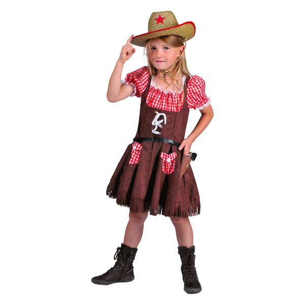 Fun Shack Costume Cowgirl Bambina - Vestito Carnevale con Accessori, Abito Western per Halloween, Compleanni e Party., S Fun Shack Costume Cowgirl Bambina - Vestito Carnevale con Accessori, Abito Western per Halloween, Compleanni e Party., S
